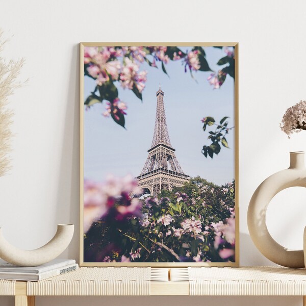 Paris Art Print, Paris Photo, Eiffel Tower Print, Champ de Mars, Paris, France Print, Floral Wall Art, Travel Print, Paris Travel Art