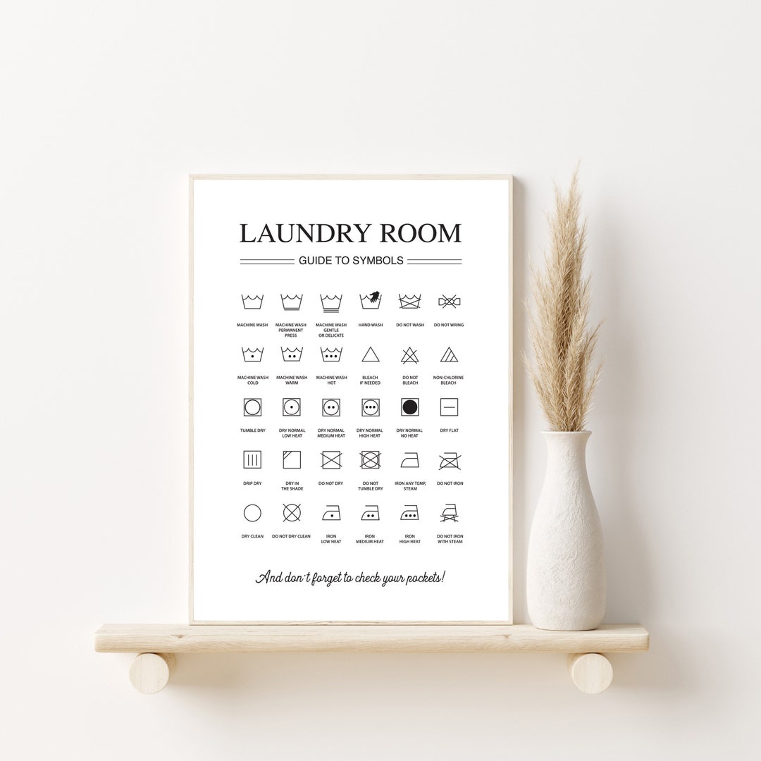 Laundry Symbols Laundry Room Print Laundry Printable Laundry Symbols ...