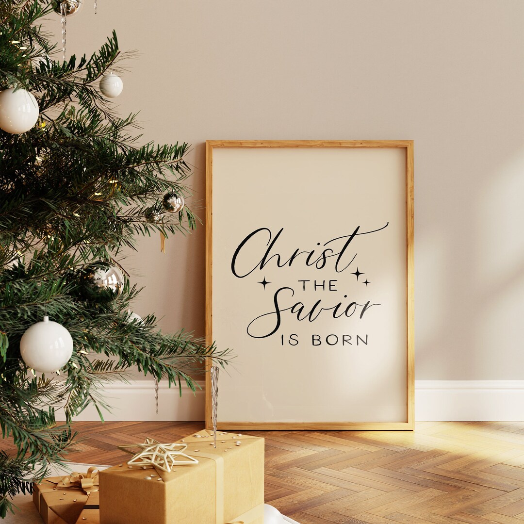Christ the Savior is Born Print, Christmas Wall Art, Christian Art ...