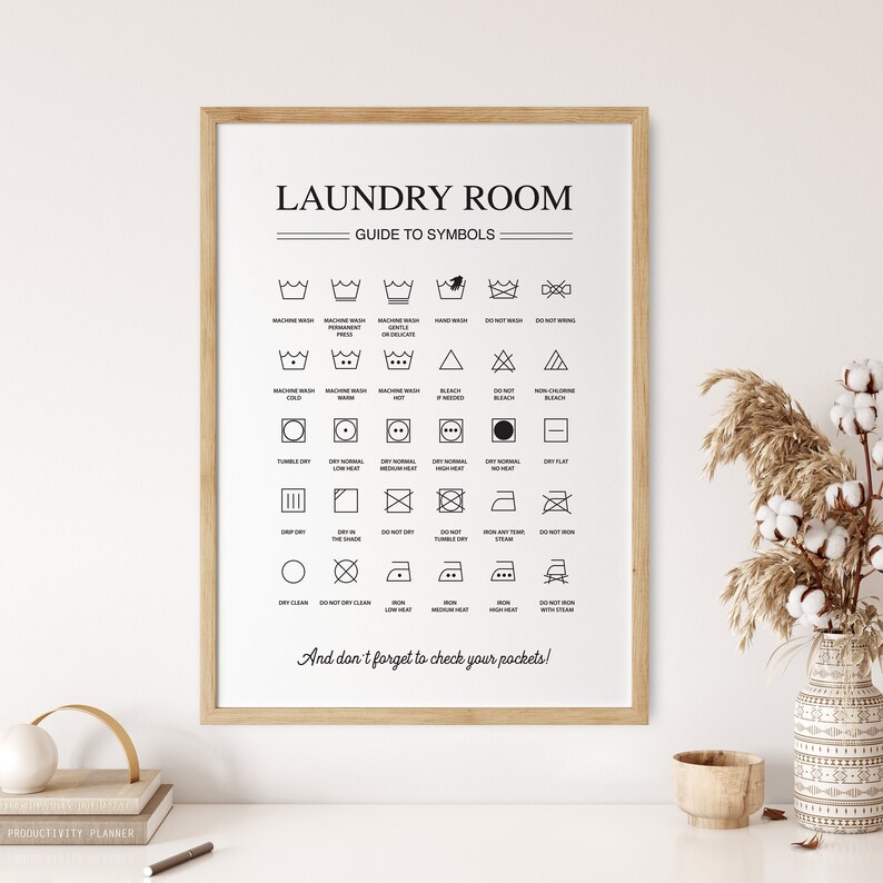 Laundry Symbols Laundry Room Print Laundry Printable - Etsy