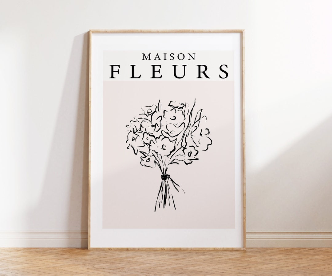 Neutral Bathroom Art French Bathroom Art Floral Wall Art Etsy