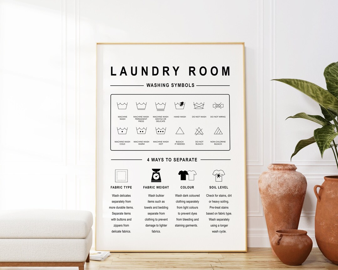 Laundry Symbols Laundry Room Art Laundry Symbols Print Laundry Room ...