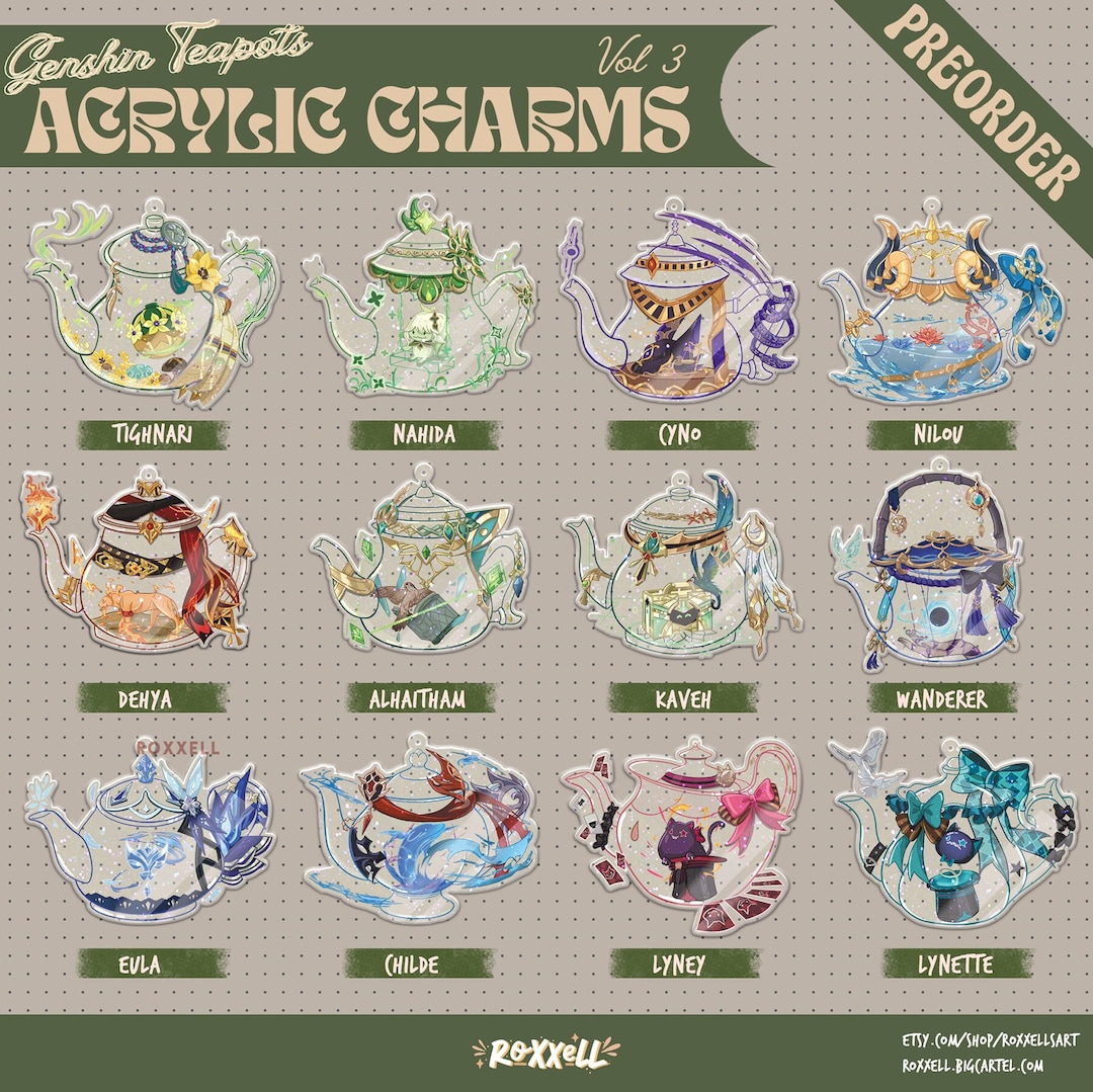 VOL 3 Genshin Teapots Acrylic Charms Etsy