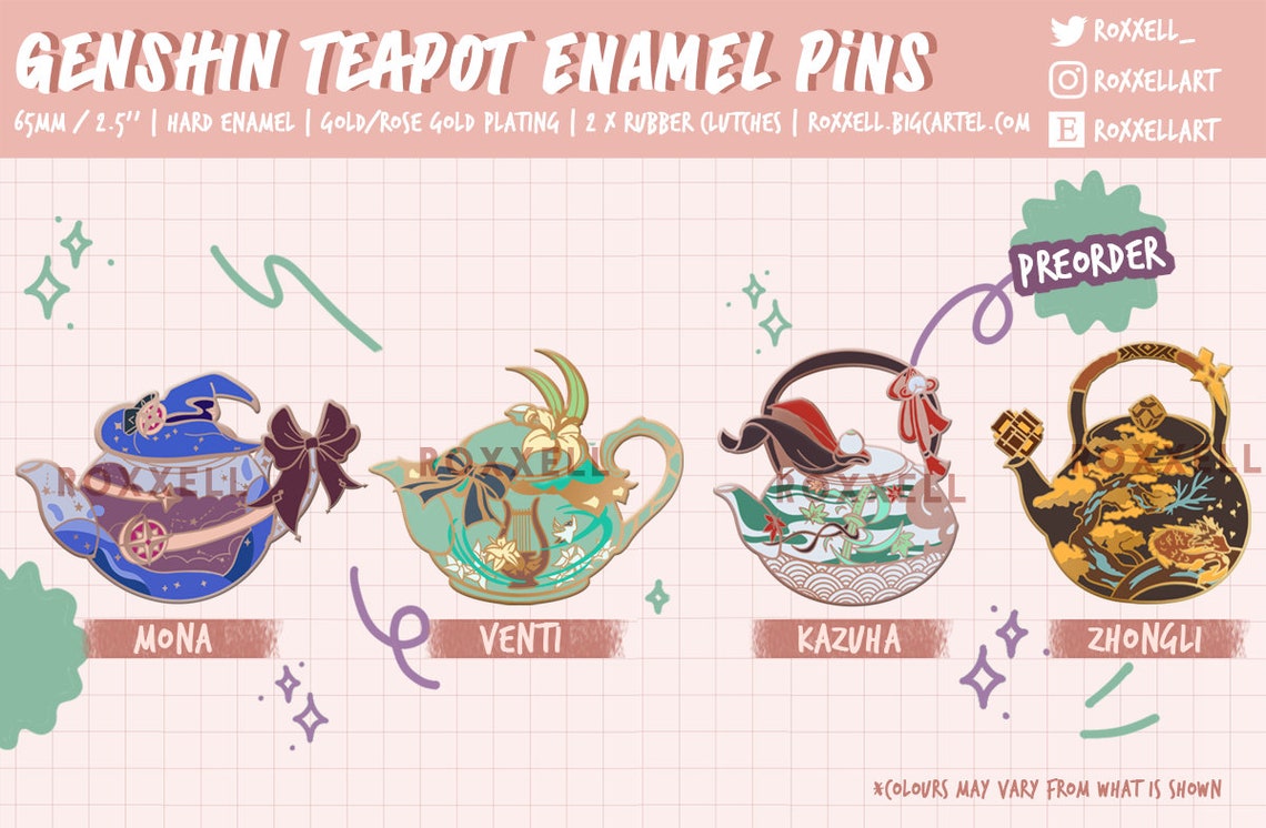 Genshin Teapots Enamel Pins Etsy