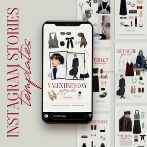 40 Valentine LTK Instagram Story Canva Template, Valentine LTK Instagram stories Canva Template, LTK Ig Valentine Shopping Guide Template