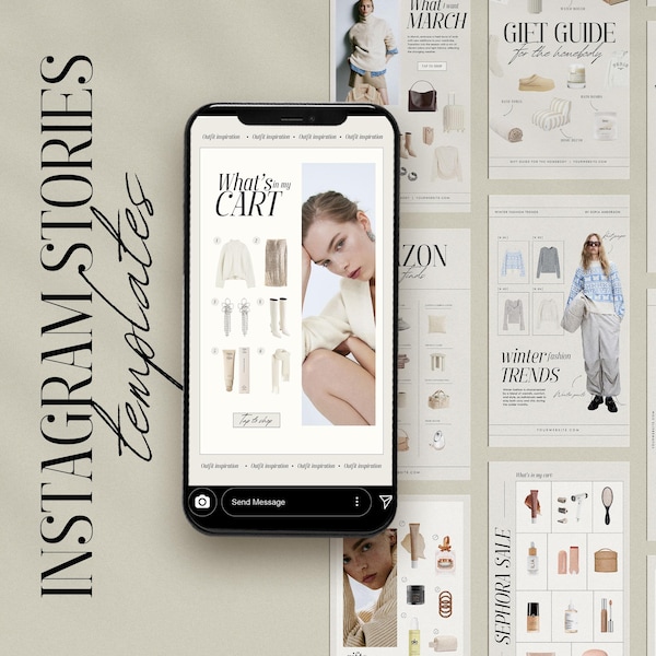 20 plantillas de Canva para LTK e historias de Instagram, plantilla de Canva editable para moda LTK, plantilla de Canva para historias de Instagram, catálogo de productos de blogger Ltk