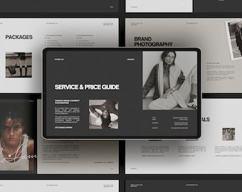 Photography Services and pricing guide Canva template, Photography Price Guide Canva Template, Photography Welcome Page & Testimonials