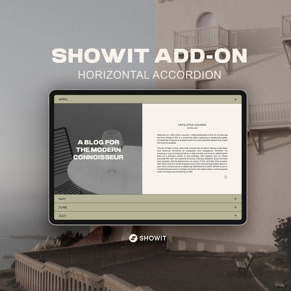 Accordion Showit Template Canvas, Showit Website Template, Accordion Canvas, Showit Template, Horizontal Accordion Showit Canvas Template