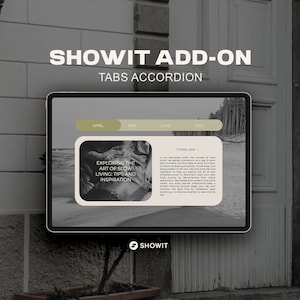 Akkordeon Showit Leinwand Vorlage, Website Vorlage, Akkordeon Leinwand Showit Vorlage, Vertikales Akkordeon Showit Vorlagen Add-On
