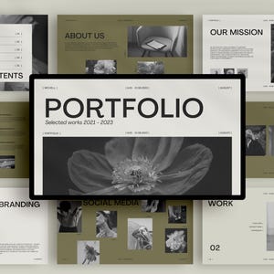 Modelo de portfólio personalizável Canva | Apresentação editável para designers, artistas e fotógrafos | Portfólio digital criativo