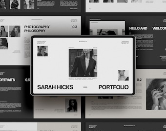 Modèle de toile de portfolio de photographie, modèle de toile de présentation de portfolio pour les photographes, portfolio créatif pour les photographes