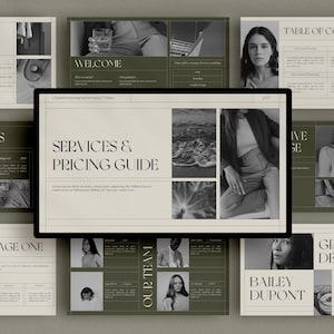Modern Services & Pricing Guide Canva Template | 26-Page Editable Business Brochure | Professional Service and Price List Design