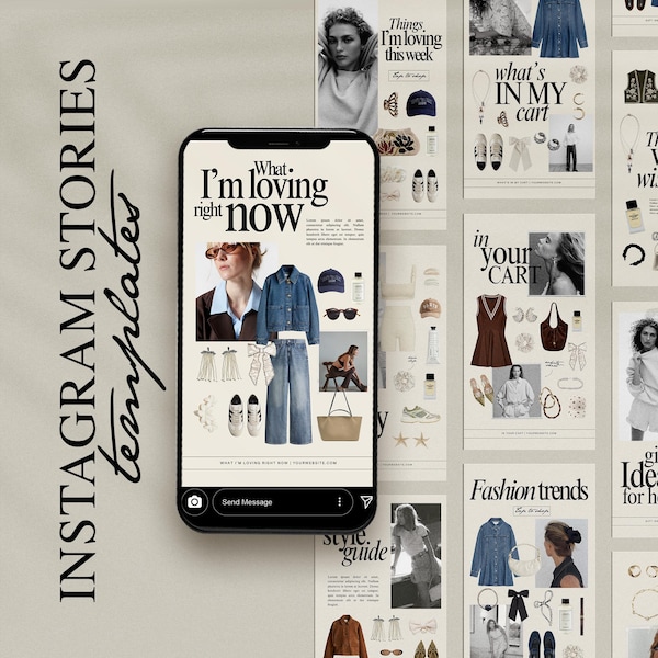 Plantillas Canva para historias de Instagram LTK de 40 páginas: collages de productos editables y guías de regalos para influencers y marketing de afiliados