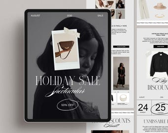 12 Black Friday Email Newsletter Canva Template | Editable Holiday Promo Layout for Ecommerce, Influencers, LTK & Online Shops