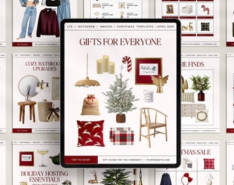 40 Canva Christmas LTK Template, Christmas Instagram LTK Canva Template , Editable Ltk Gift Guide Template, Social Media LTK shopping Guide