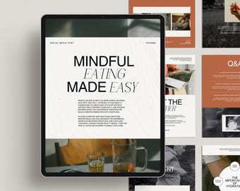 30 Wellness Coach Instagram Post Canva Templates | Editable Coaching Content Kit for Tips, Testimonials, Offers & Social Media