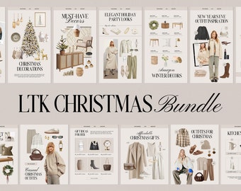 80 Christmas Canva LTK Template, LTK Instagram story Template, Ltk Gift Guide Template, LTK Fashion Template,Social Media Ltk Canva Template