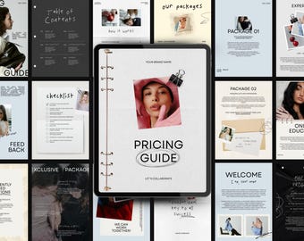 Polaroid Style Pricing Guide Canva Template | Editable Services and Packages Price List for Creators, Coaches and Small Businesses