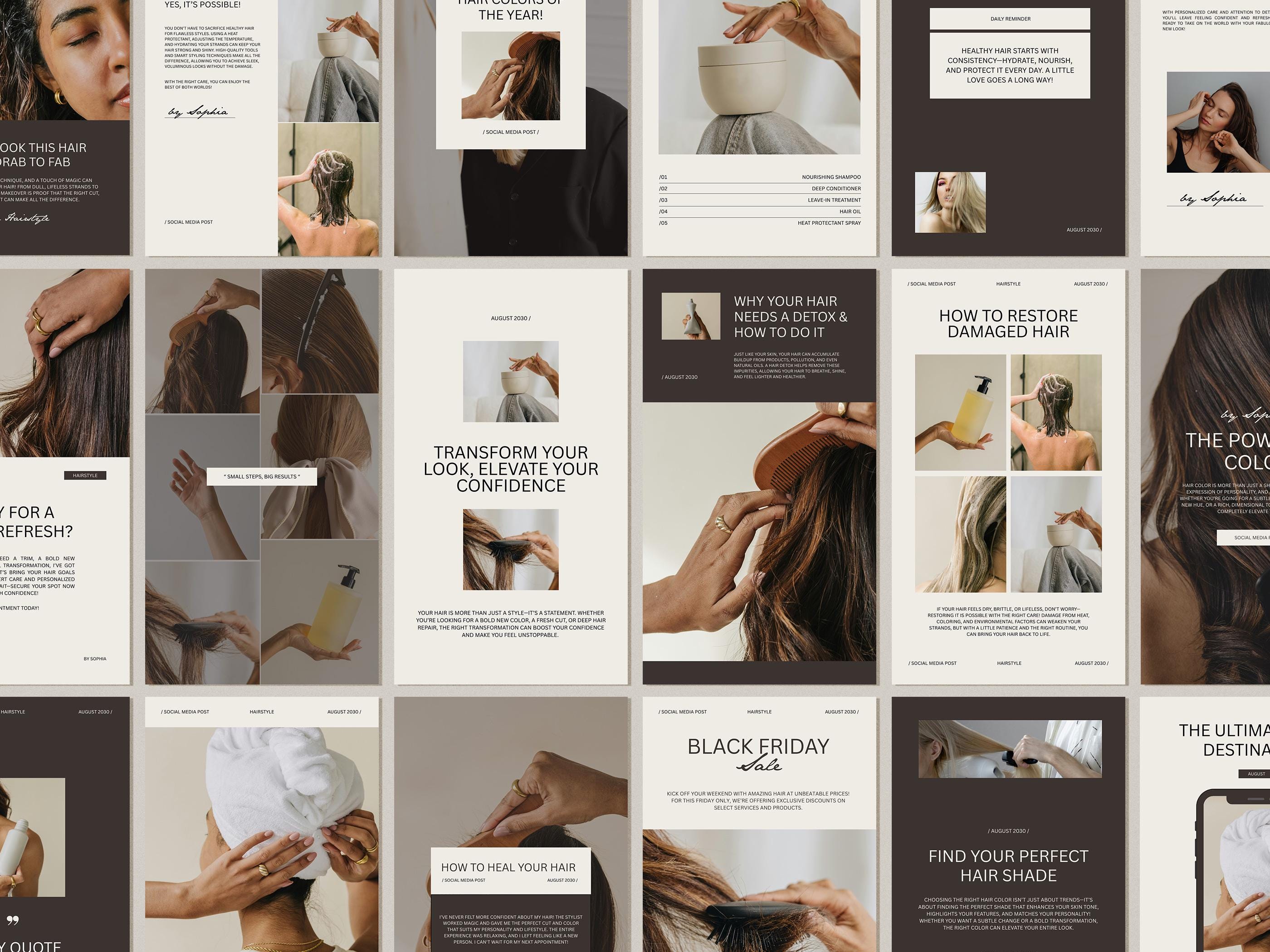 40 Instagram Story Canva Templates for Hairstylists | Editable Bundle ...