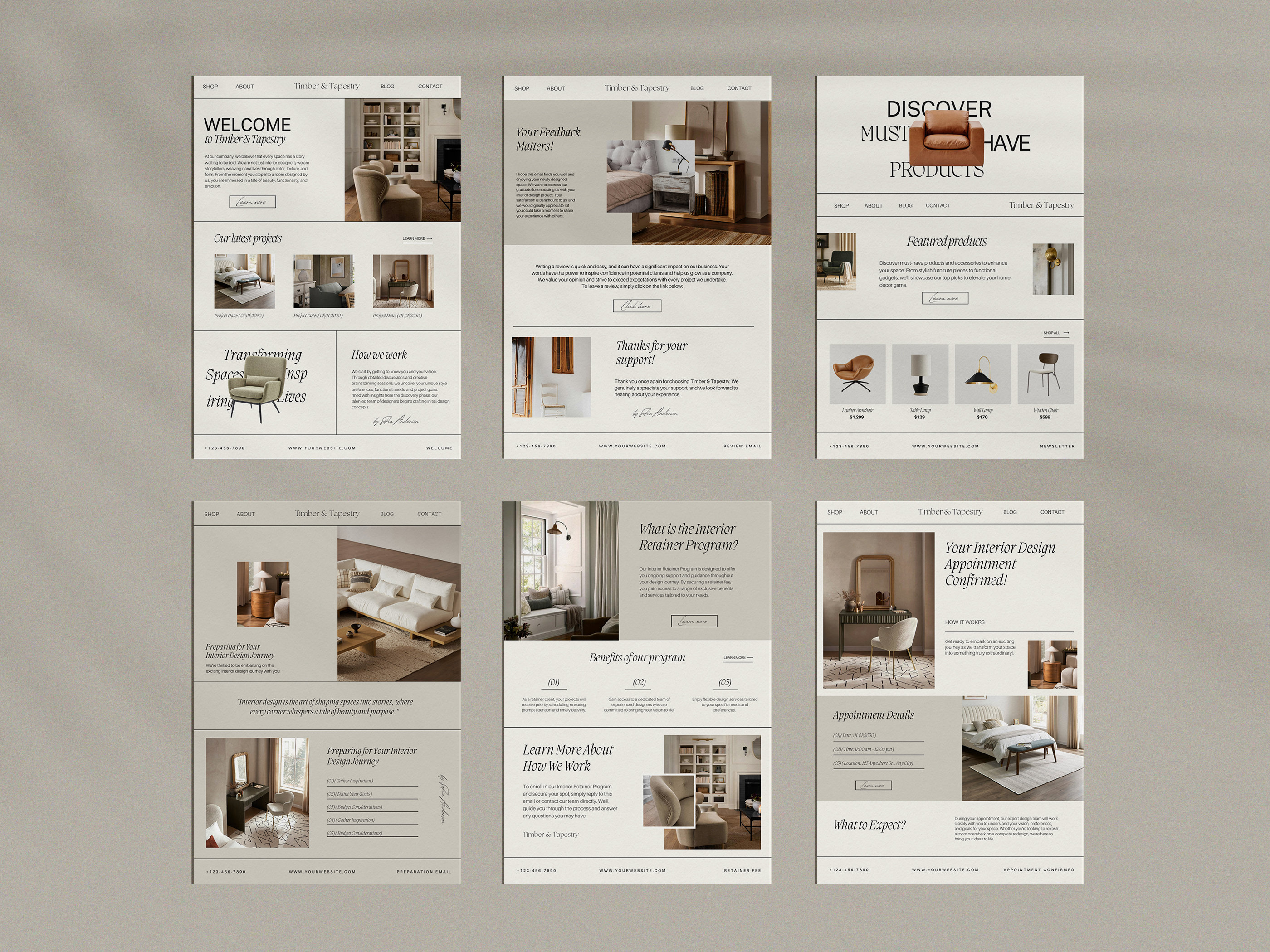 Canva Interior Design Email Template, Editable Canva Email Newsletter ...
