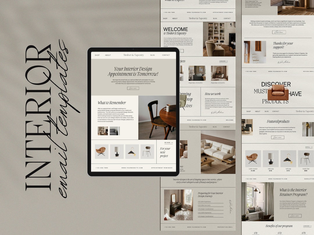 Canva Interior Design Email Template, Editable Canva Email Newsletter ...