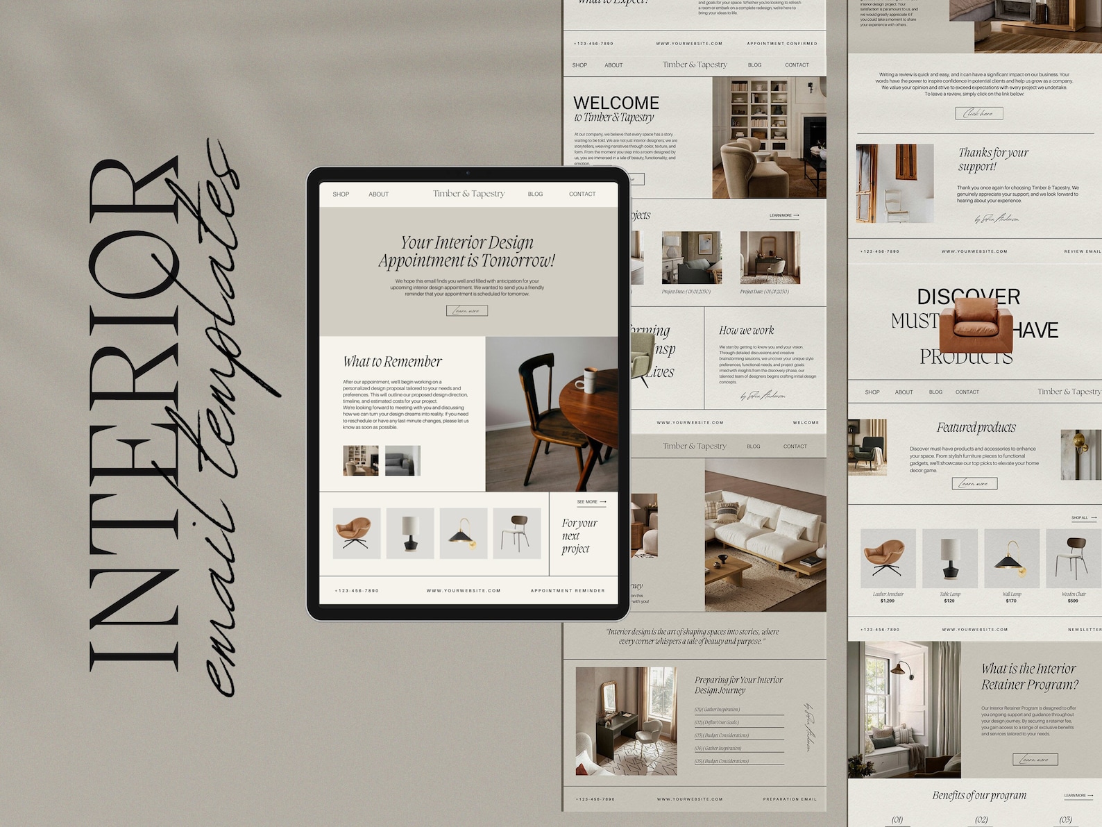 Canva Interior Design Email Template, Editable Canva Email Newsletter ...