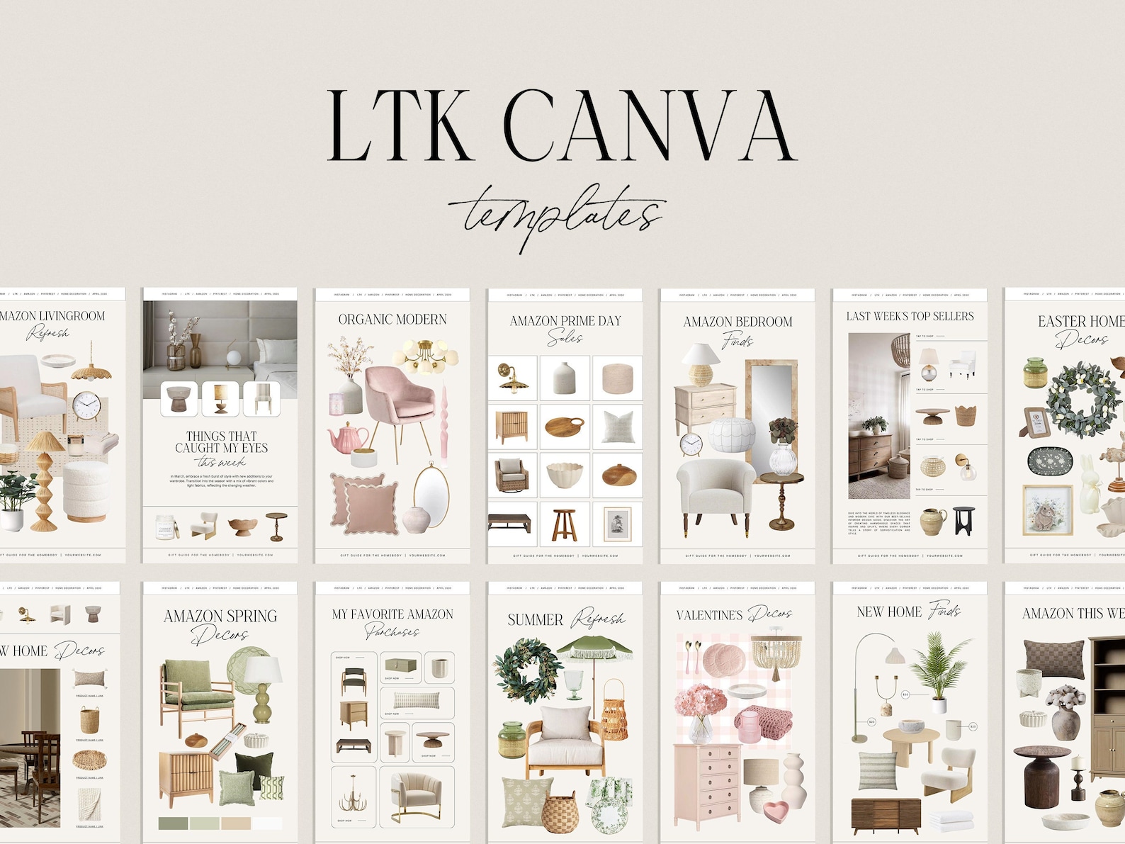 20 Editable Canva LTK Instagram Template, LTK Canva Template, Instagram ...