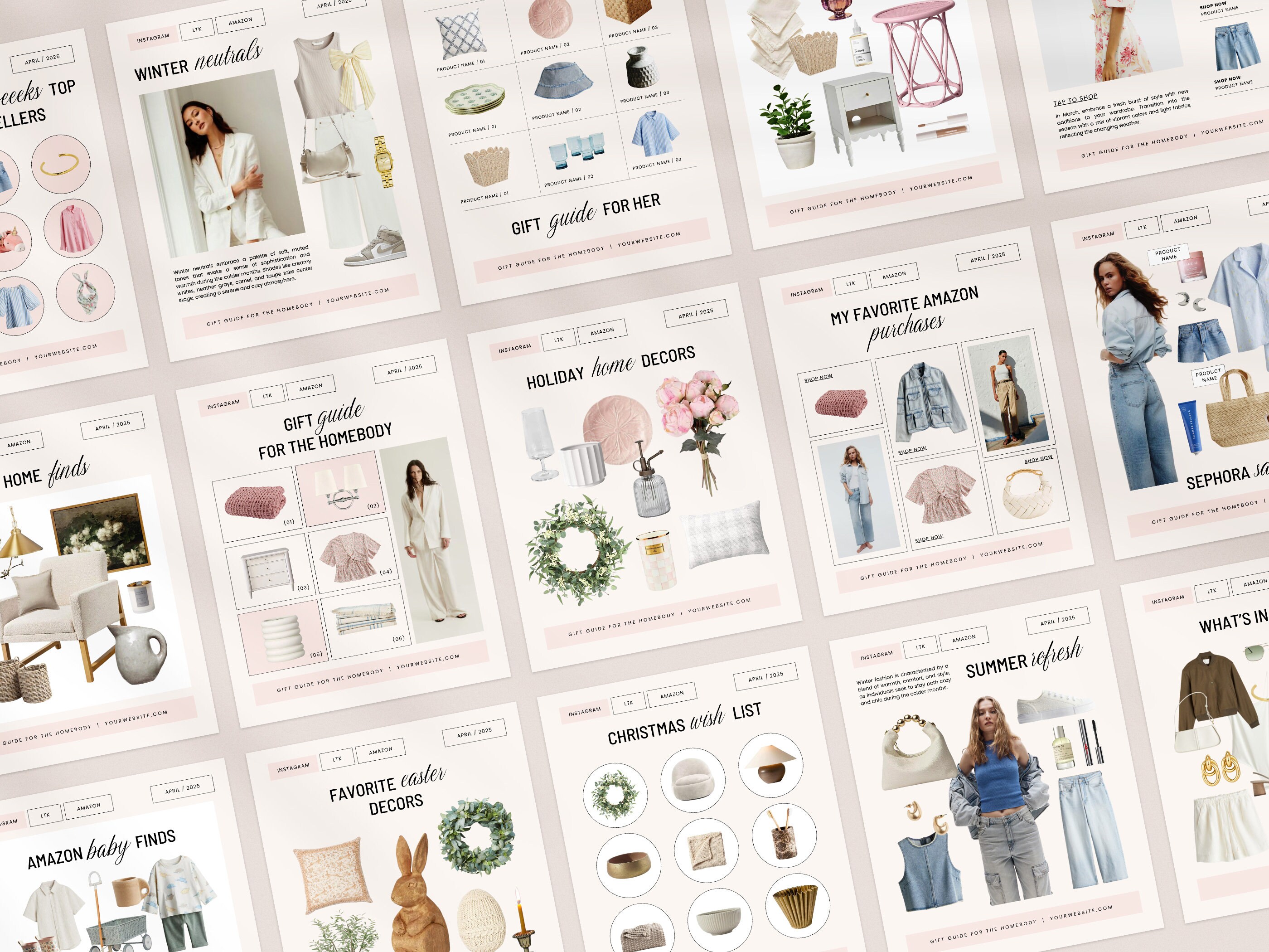 20 Editable Canva LTK Instagram Template, Fashion LTK Canva Template ...