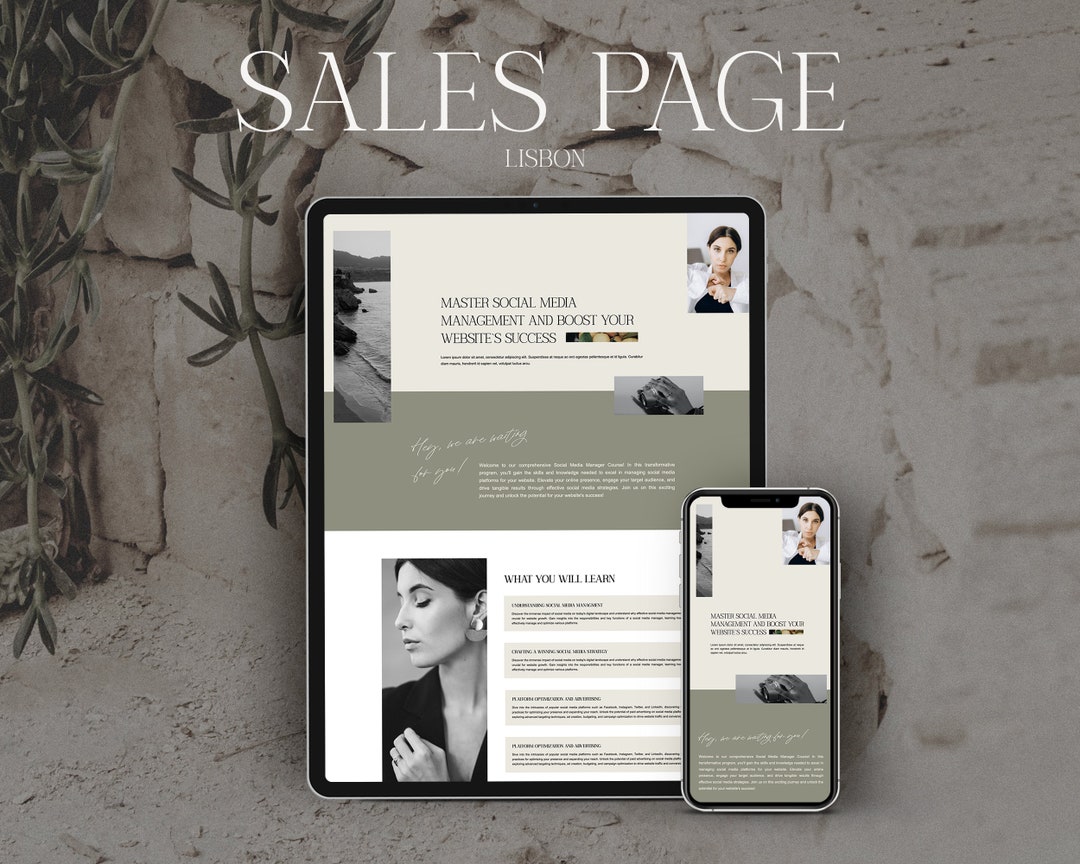Showit Sales Page Template, Sales Page Website, Showit Template, Showit