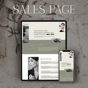 Showit Sales Page Template, Sales Page Website, Showit Template, Showit Website Template, Online Course Sales Funnel, Courses Landing Page