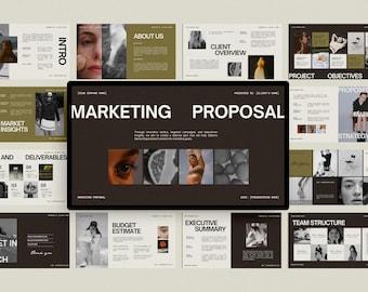 20 Page Marketing Proposal Canva Template | Client Pitch Deck for Agencies, Freelancers, Social Media Managers & Consultants