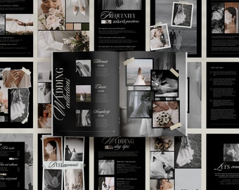Wedding Photography Welcome Guide Canva Template With Content, Wedding Photographer Magazine Client Guide, Wedding Photography Pricing Guide