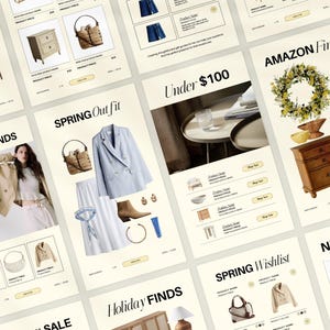 編集可能な LTK Instagram ストーリー Canva テンプレート 40 個 | インフルエンサー ギフト ガイド & 製品コラージュ | カスタマイズ可能なソーシャル メディア コンテンツ キット