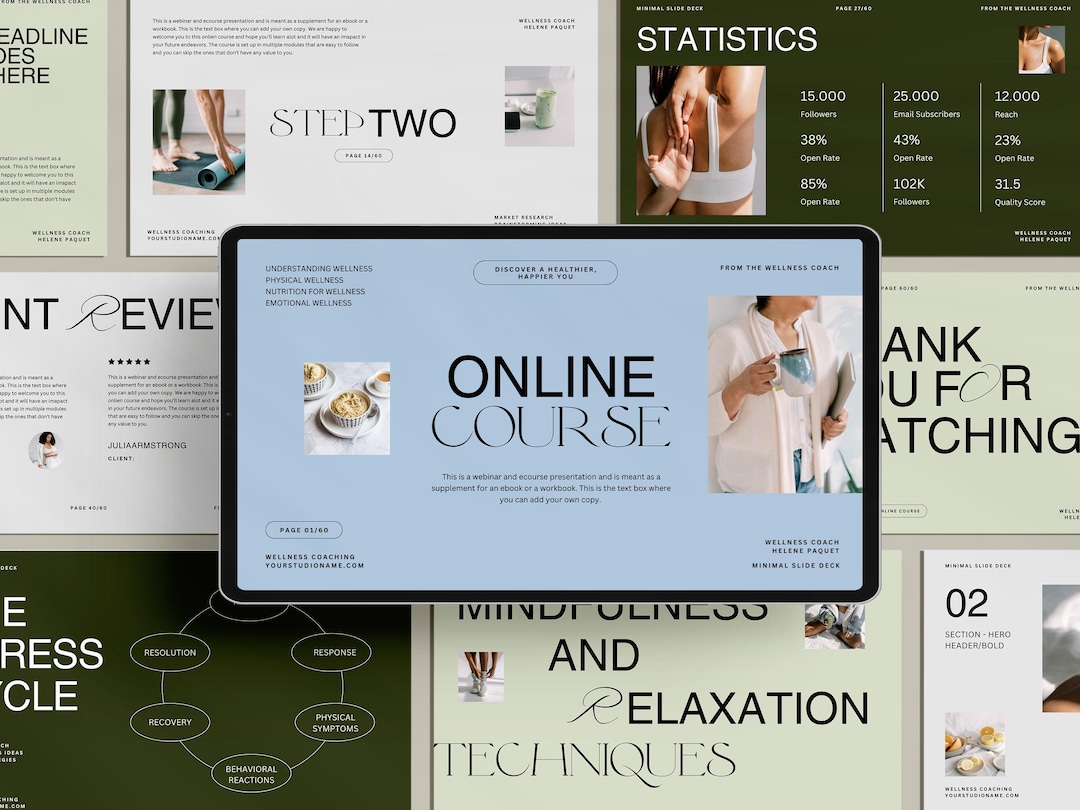 Wellness Coach Slide Deck Canva Template | Editable Presentation for ...