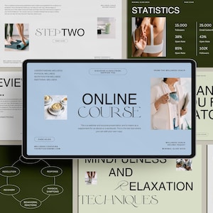 Wellness Coach Slide Deck Canva Template | Editable Presentation for Health Coaches | Online Course & Webinar Slides