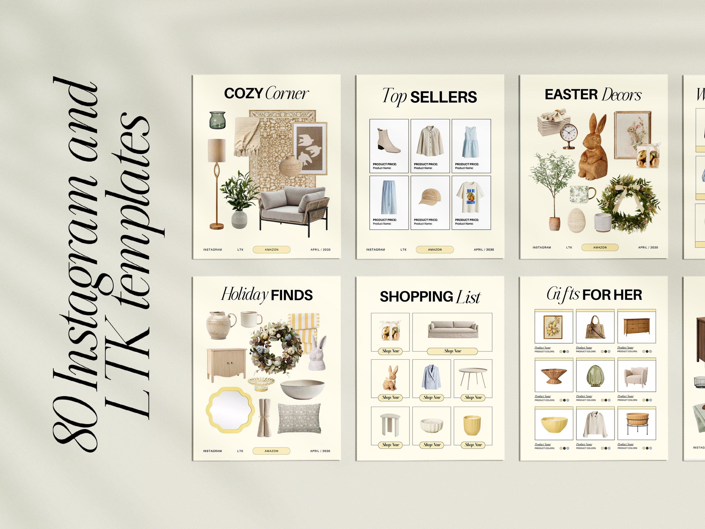 80 Editable LTK Instagram Canva Templates & Stories Bundle | Influencer ...