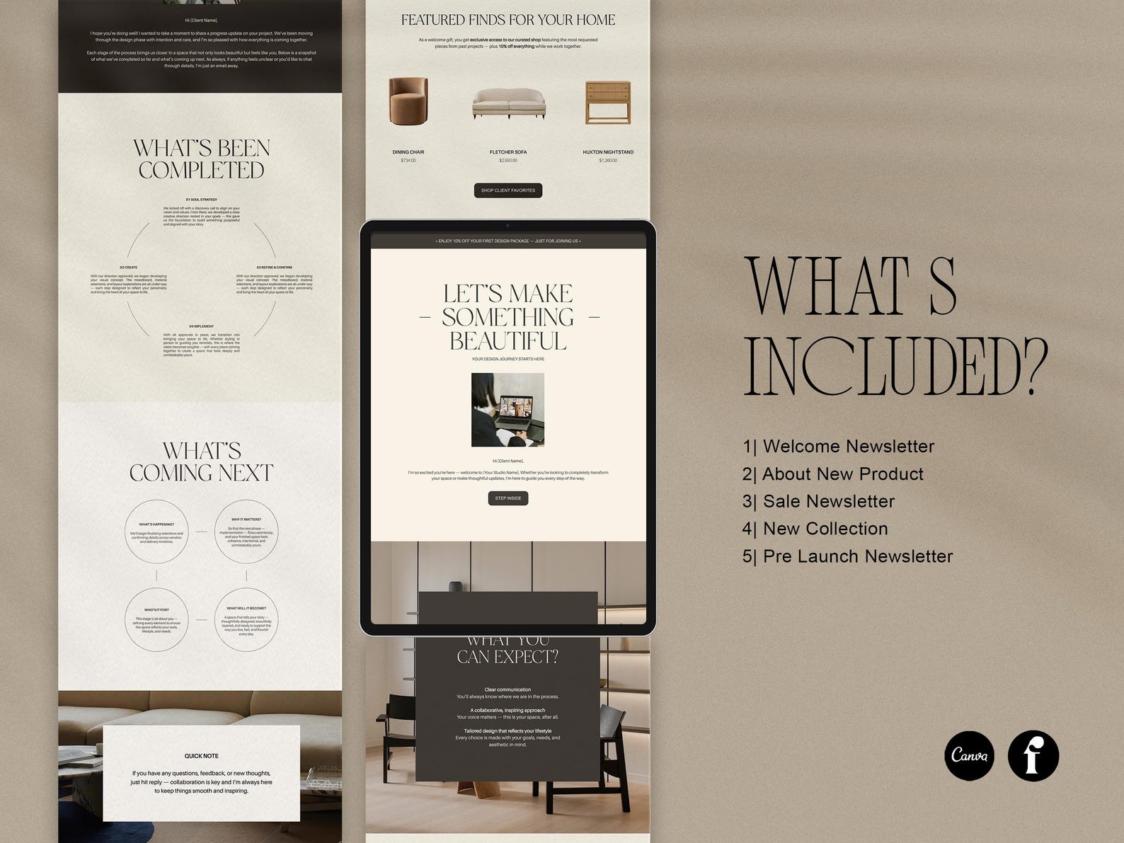 5 Editable Flodesk Email Templates | Interior Design Welcome ...