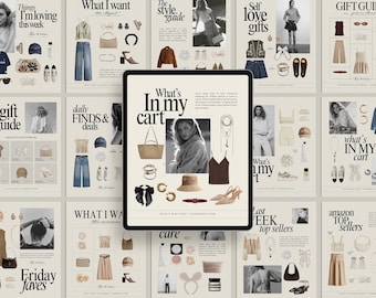 40 Editable LTK Canva Templates | Instagram Product Collage, Gift Guide, Amazon Finds & Wishlist Posts for Influencers