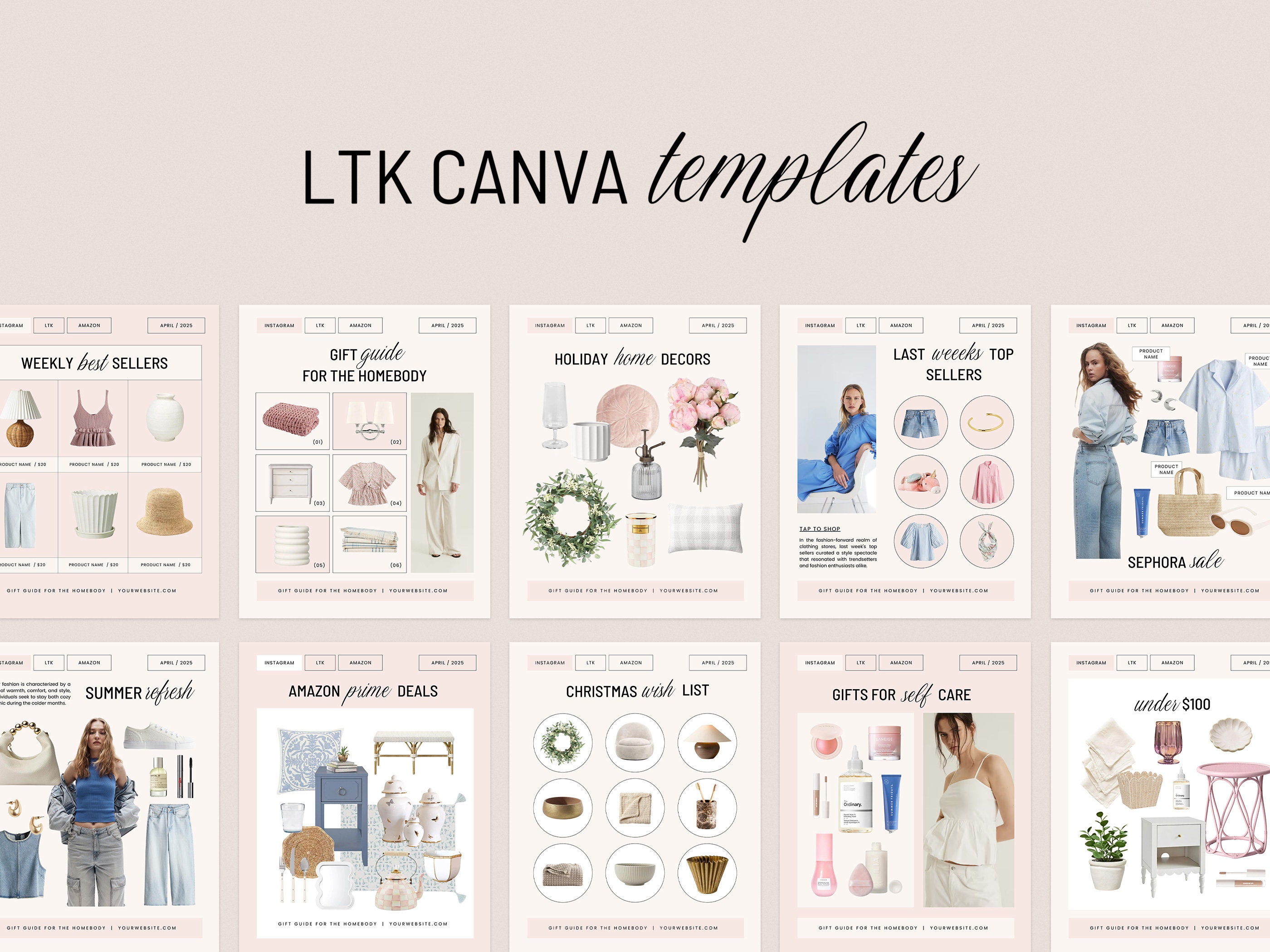 20 Editable LTK Instagram Post Templates | Fashion and Home Decor Gift ...
