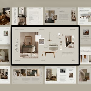 Plantilla de propuesta de honorarios de diseño de interiores / Propuesta editable de Canva / Presentación profesional para clientes para diseñadores / Plantilla de Canva