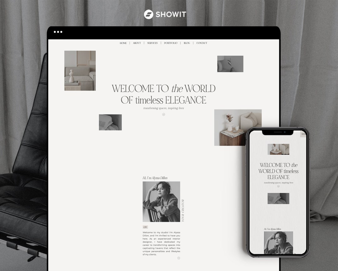 Showit Website Template for Interior Designers | Editable & Modern ...