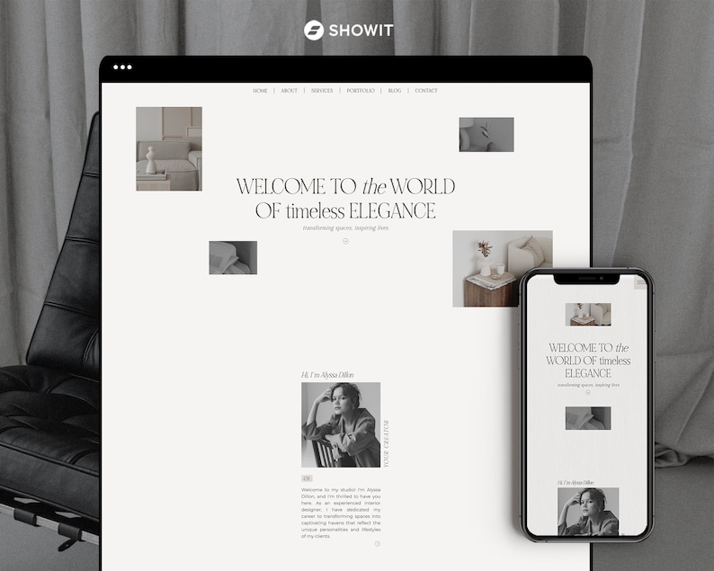 Showit Website Template for Interior Designers | Editable & Modern ...
