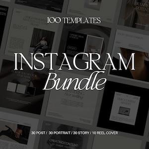100 Instagram Bundle Canva Template Set, Instagram Post Template, Instagram Stories Template, Instagram Portrait Post, Instagram Real Cover
