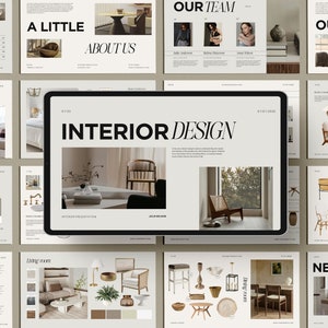 Interior Design Presentation Canva Template, Interior Designer Mood Board for Client, Interior Design Client Guide Canva Template