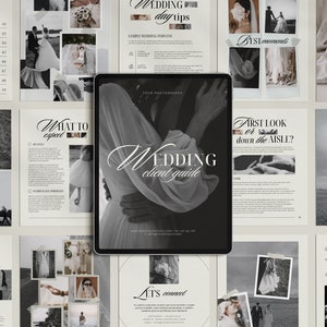 Wedding Photography Welcome Guide Canva Template with content, Wedding Client Guide Magazine Template, Photography Pricing Guide Template