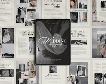 Wedding Photography Welcome Guide Canva Template with content, Wedding Client Guide Magazine Template, Photography Pricing Guide Template