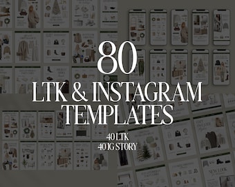 May include: A collage of 80 social media templates for use on Instagram and LikeToKnow.It. The templates are designed for use with a Christmas theme and feature a variety of images and text.