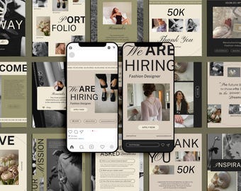 60 Editable Instagram Canva Templates | Portrait Post and Story Bundle for Influencers, Small Business and Content Creators