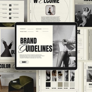 Brand Guidelines Template,Customizable Brand Guide Canva Template,Business Brandbook Template,Brand Strategy,Branding Presentation,Brand Kit