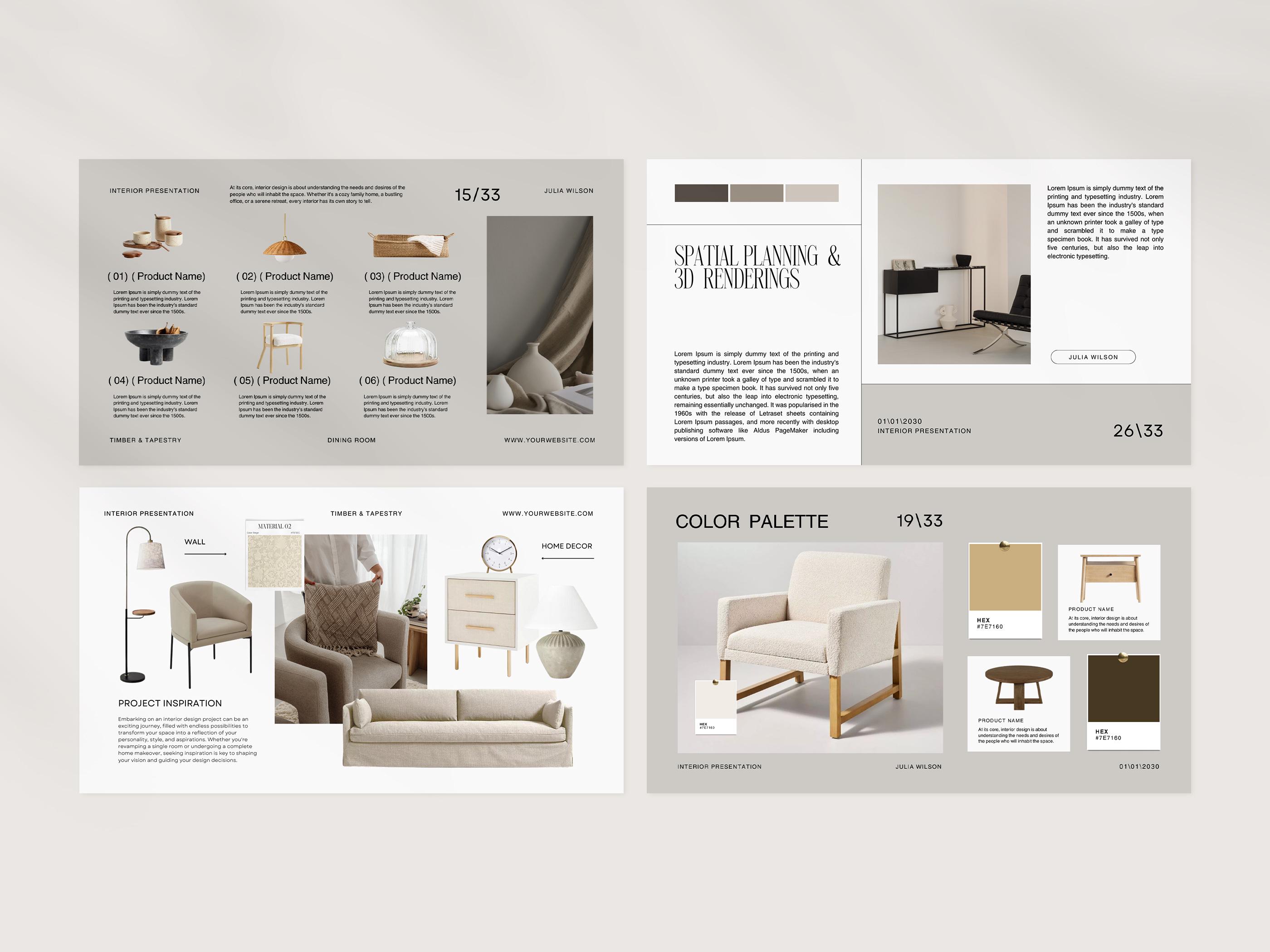 Interior Design Presentation Canva Template, Interior Designer Client ...